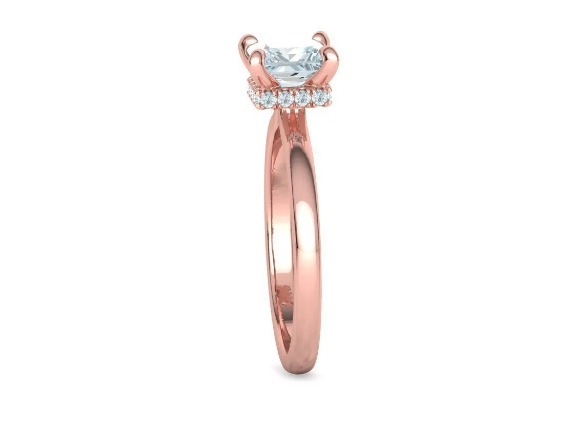 Princess Cut Solitaire Ring in Sterling Silver 925