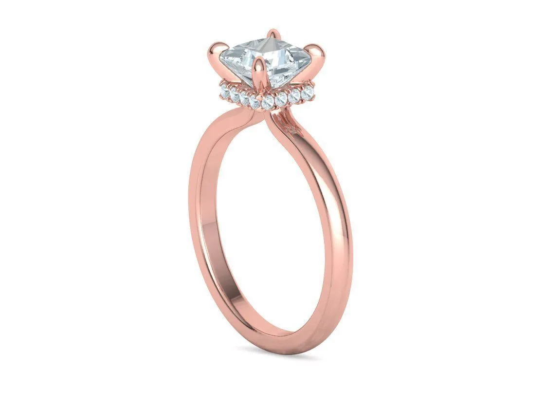 Princess Cut Solitaire Ring in Sterling Silver 925