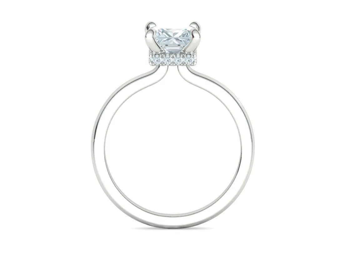 Princess Cut Solitaire Ring in Sterling Silver 925