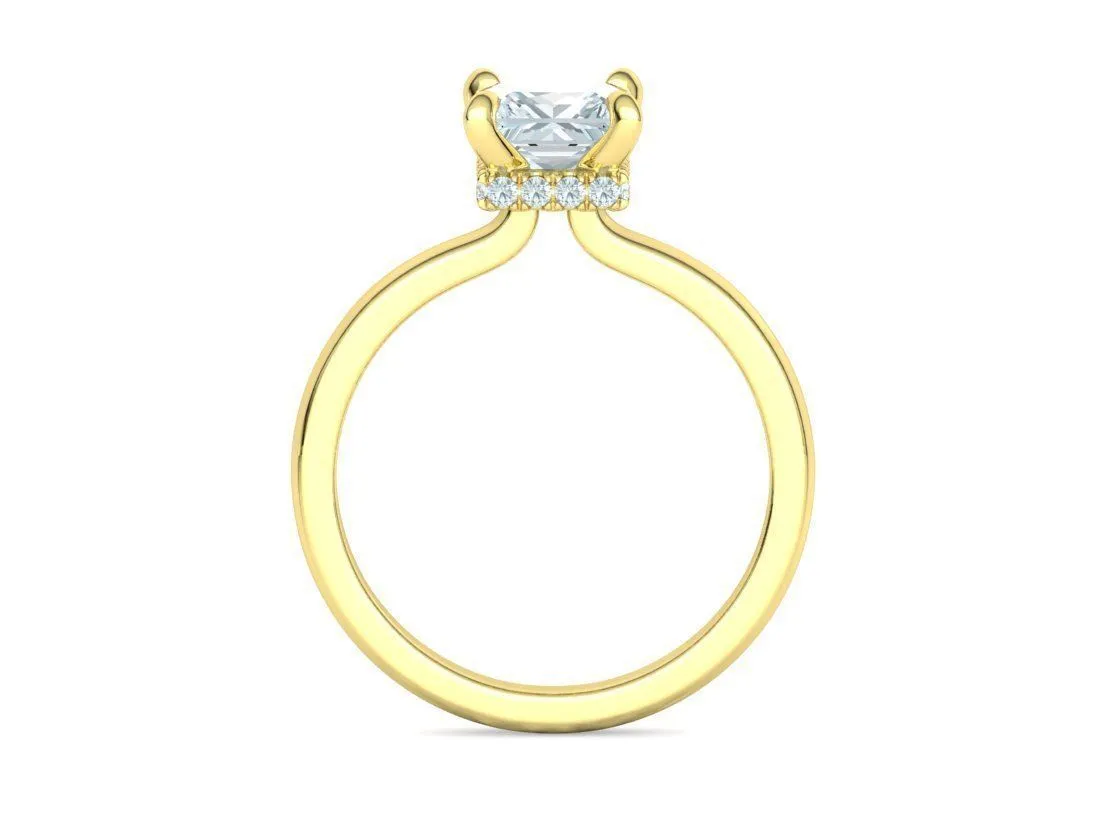 Princess Cut Solitaire Ring in Sterling Silver 925