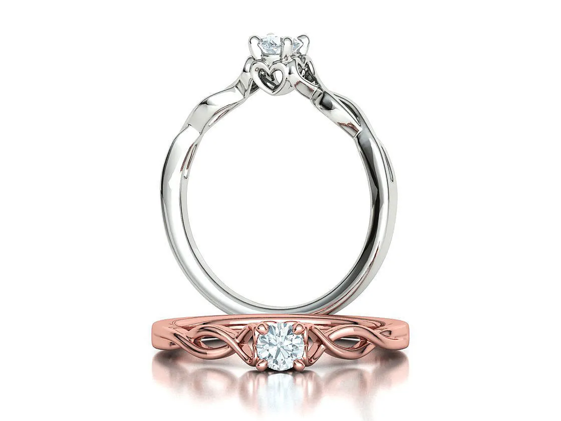 Heart Design Solitaire Ring in Sterling Silver 925