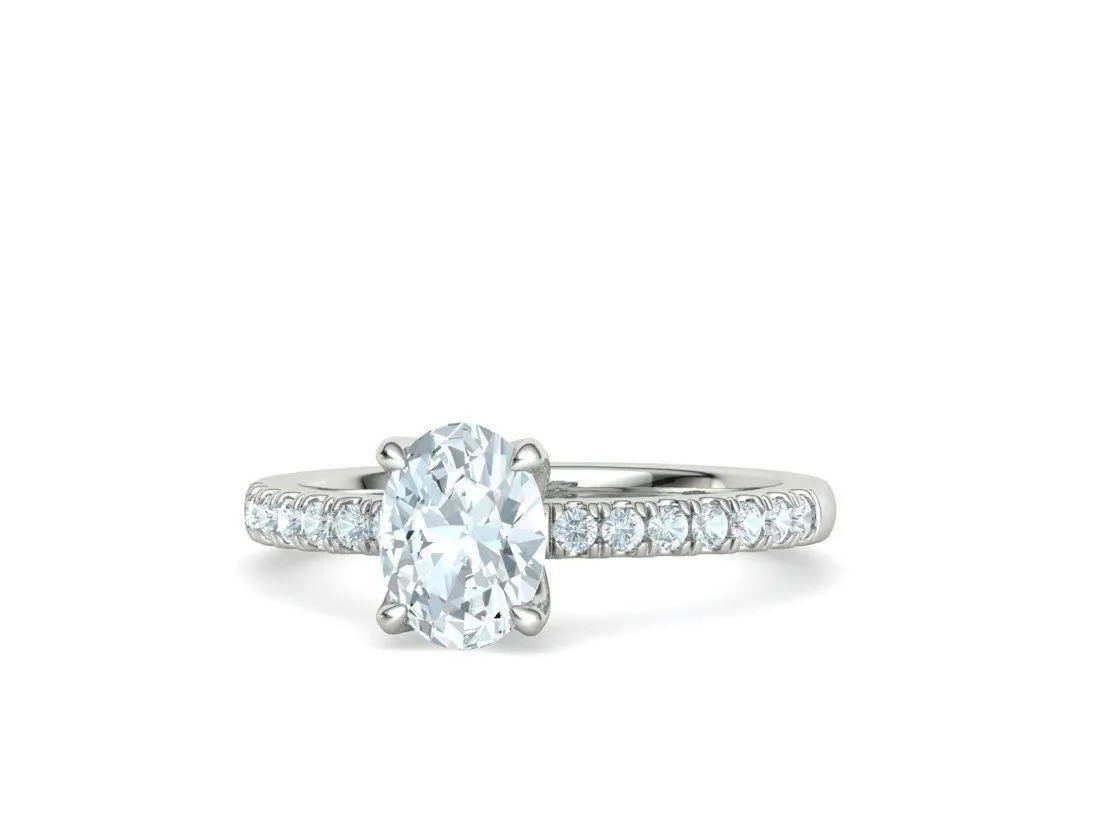 Delicate Engagement Solitaire Ring in Sterling Silver 925
