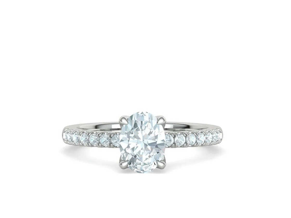 Delicate Engagement Solitaire Ring in Sterling Silver 925