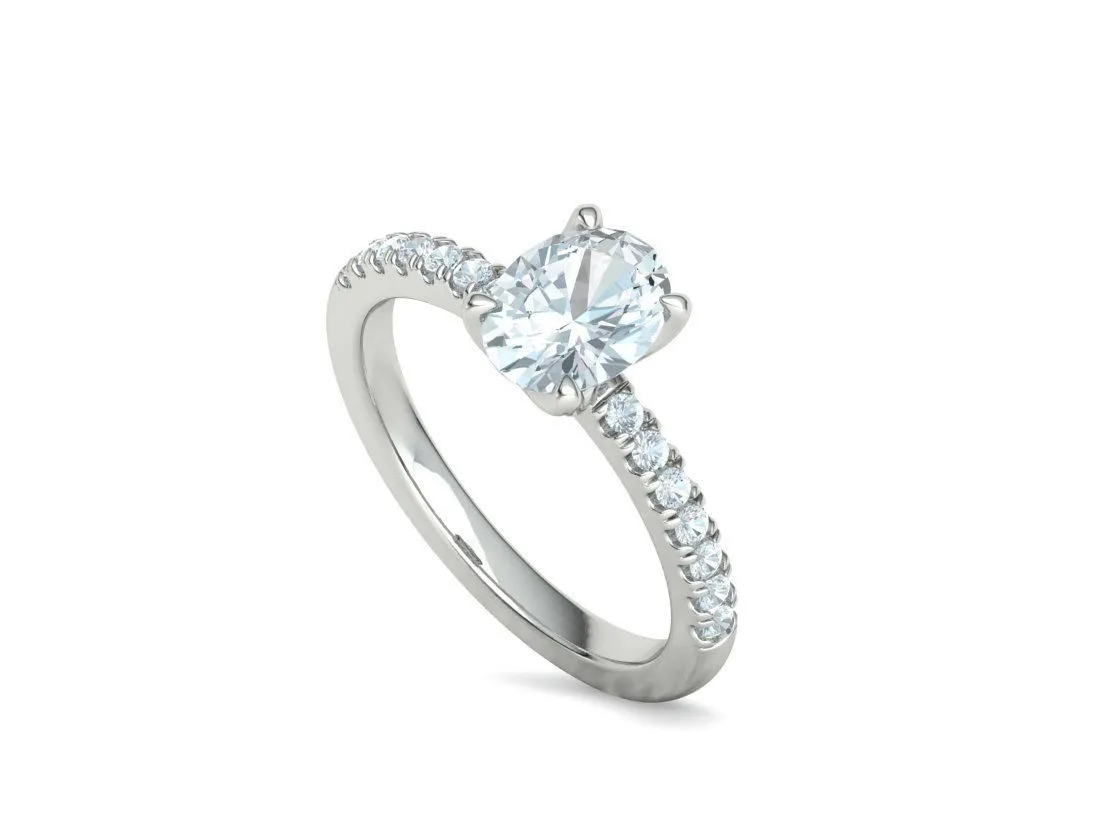 Delicate Engagement Solitaire Ring in Sterling Silver 925