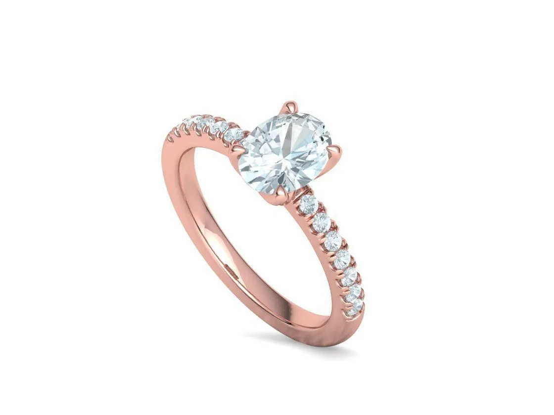 Delicate Engagement Solitaire Ring in Sterling Silver 925