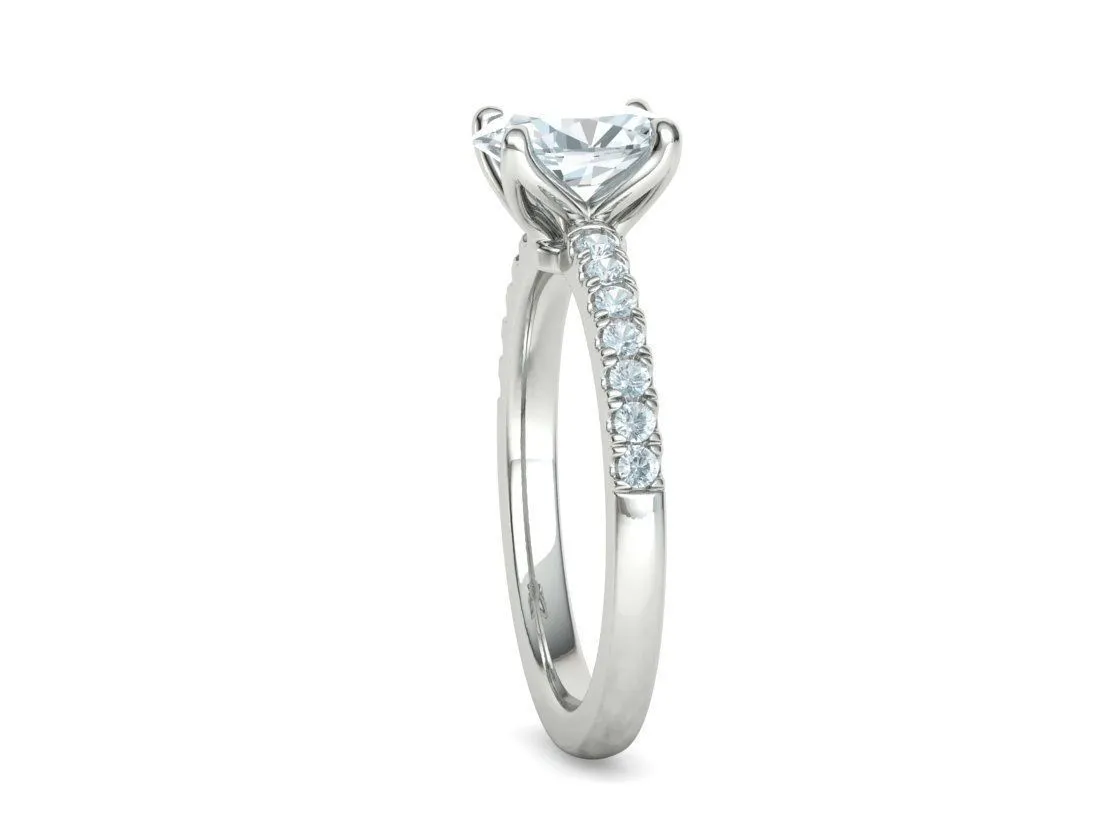 Delicate Engagement Solitaire Ring in Sterling Silver 925
