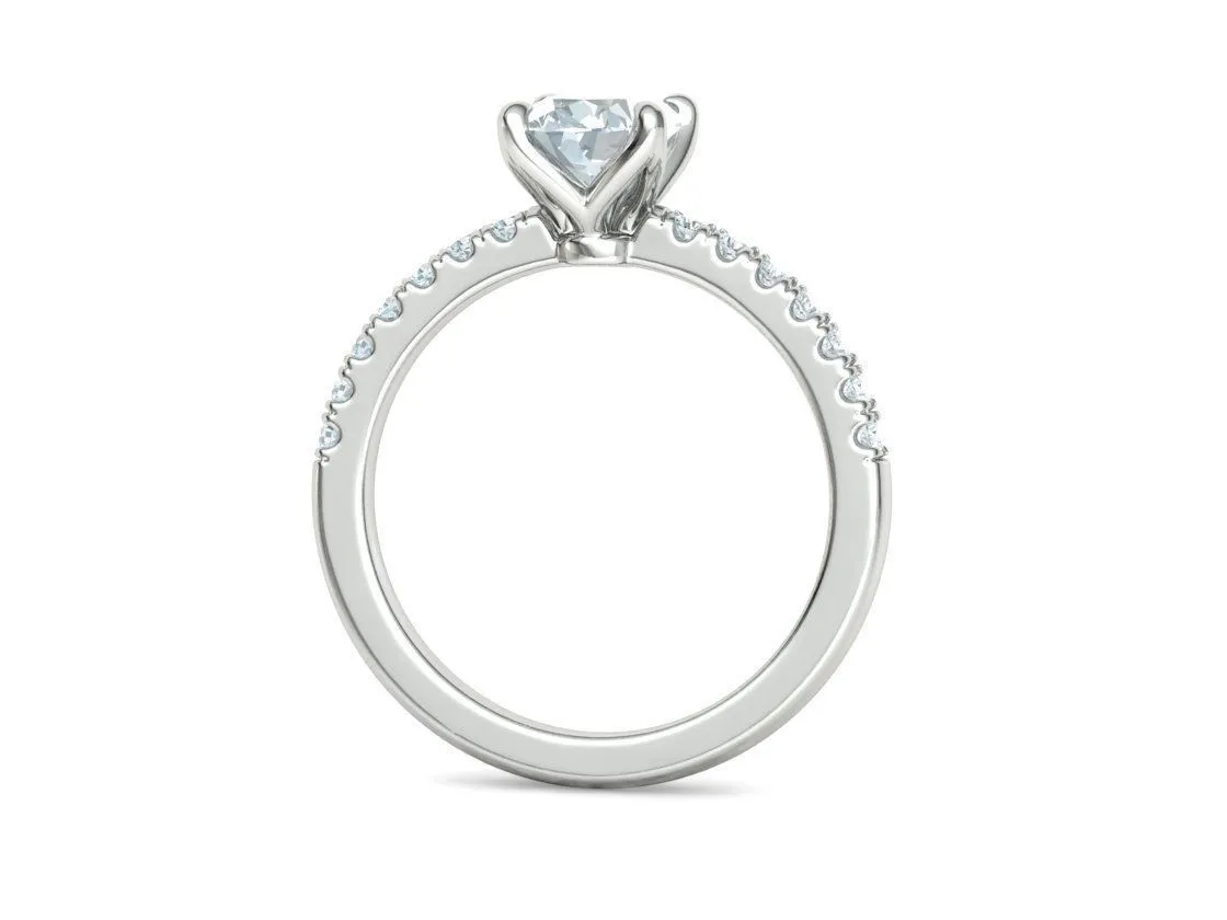 Delicate Engagement Solitaire Ring in Sterling Silver 925