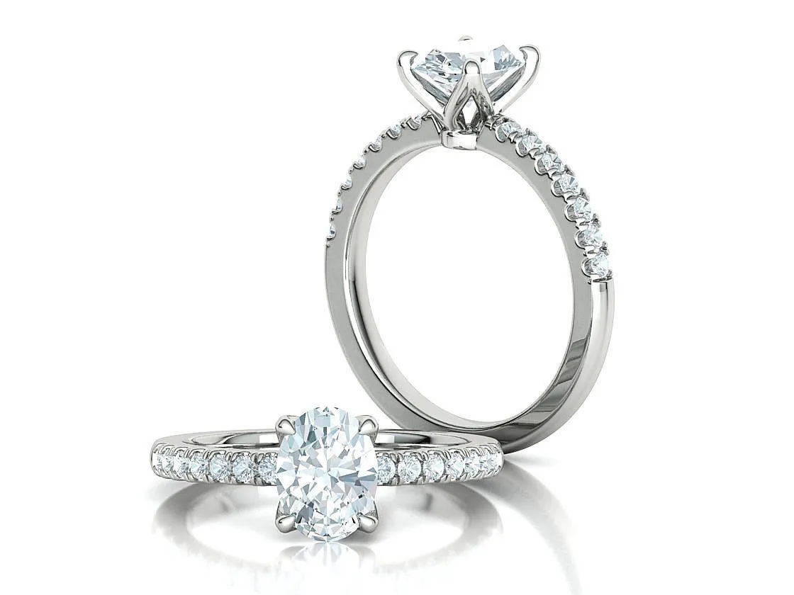 Delicate Engagement Solitaire Ring in Sterling Silver 925