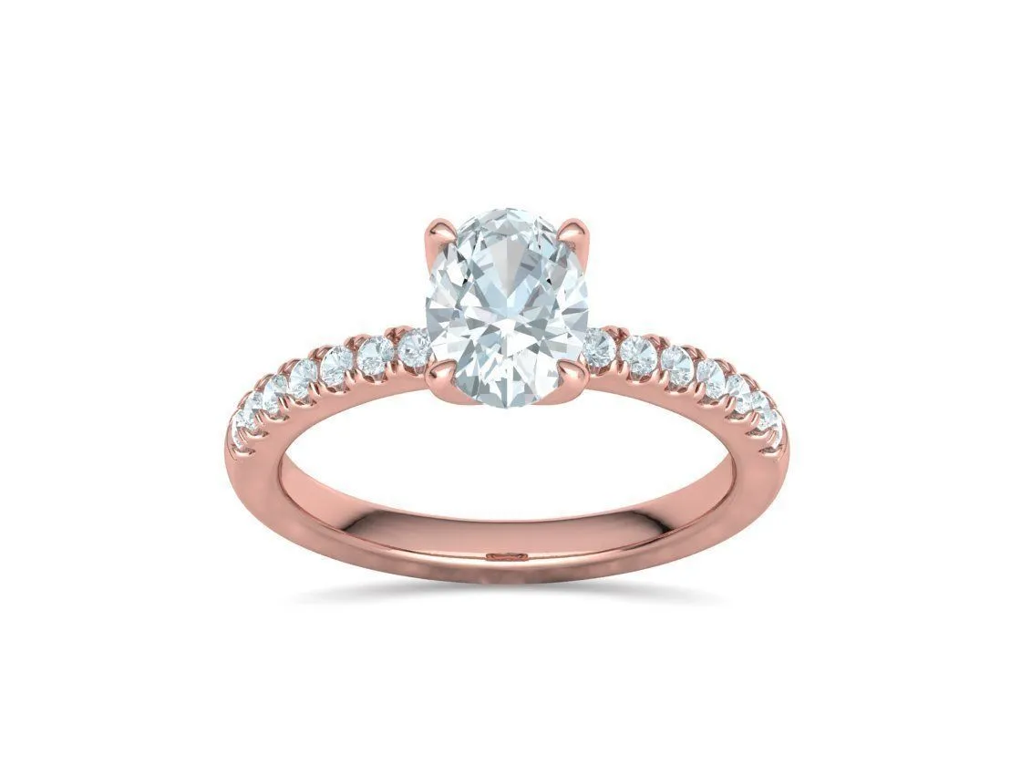 Delicate Engagement Solitaire Ring in Sterling Silver 925