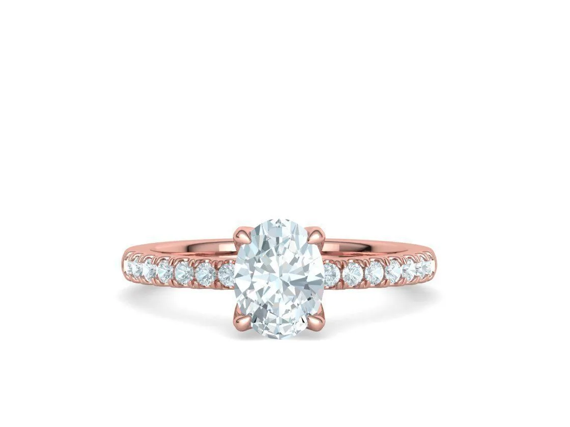 Delicate Engagement Solitaire Ring in Sterling Silver 925