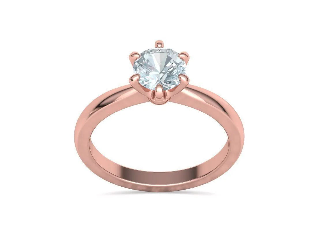 SWR-013-Classic 6-prong Solitaire Engagement Ring-26 Classic 6-prong Solitaire Engagement Ring in Sterling Silver 925