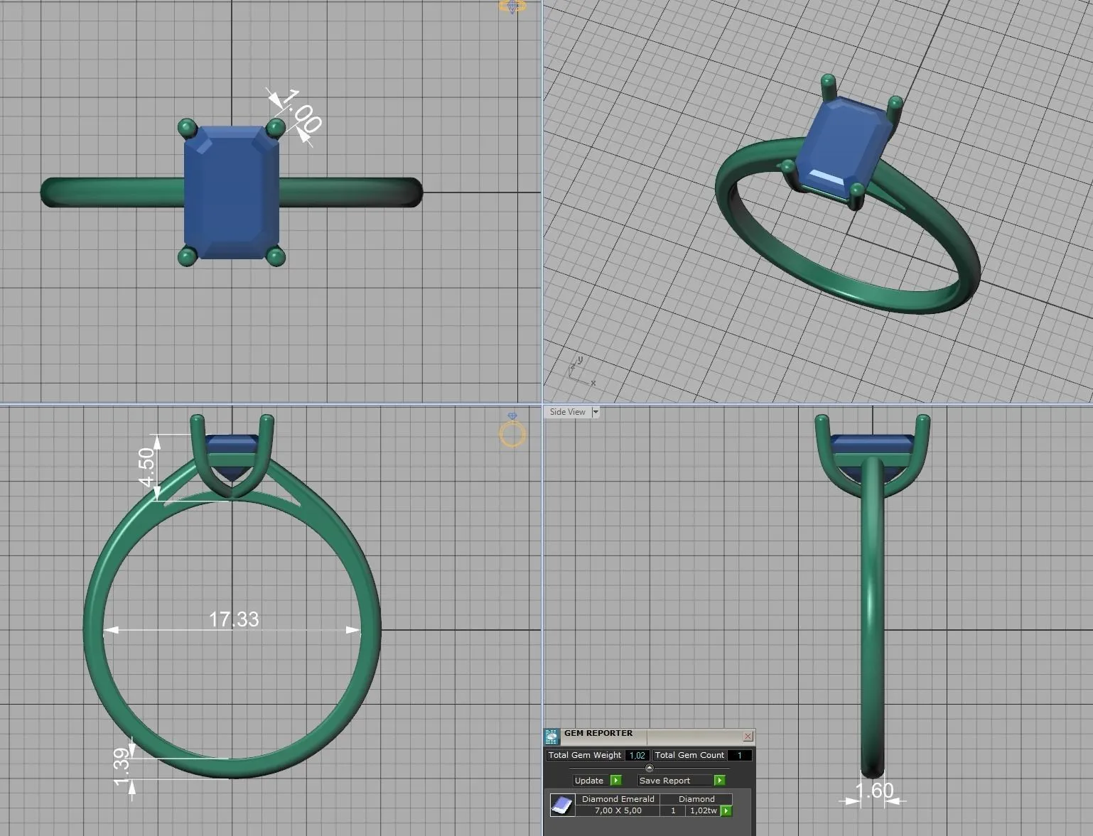 SWR-014-Emerald Cut Solitaire Ring 7x5-27 High-polished Emerald Cut Solitaire Ring with a 7x5mm emerald cut solitaire diamond, symbolizing luxury and elegance, perfect for any occasion.