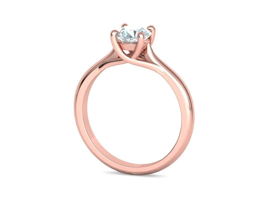 High-polished Round Solitaire Ring with a brilliant round diamond, symbolizing luxury and elegance, perfect for any occasion.