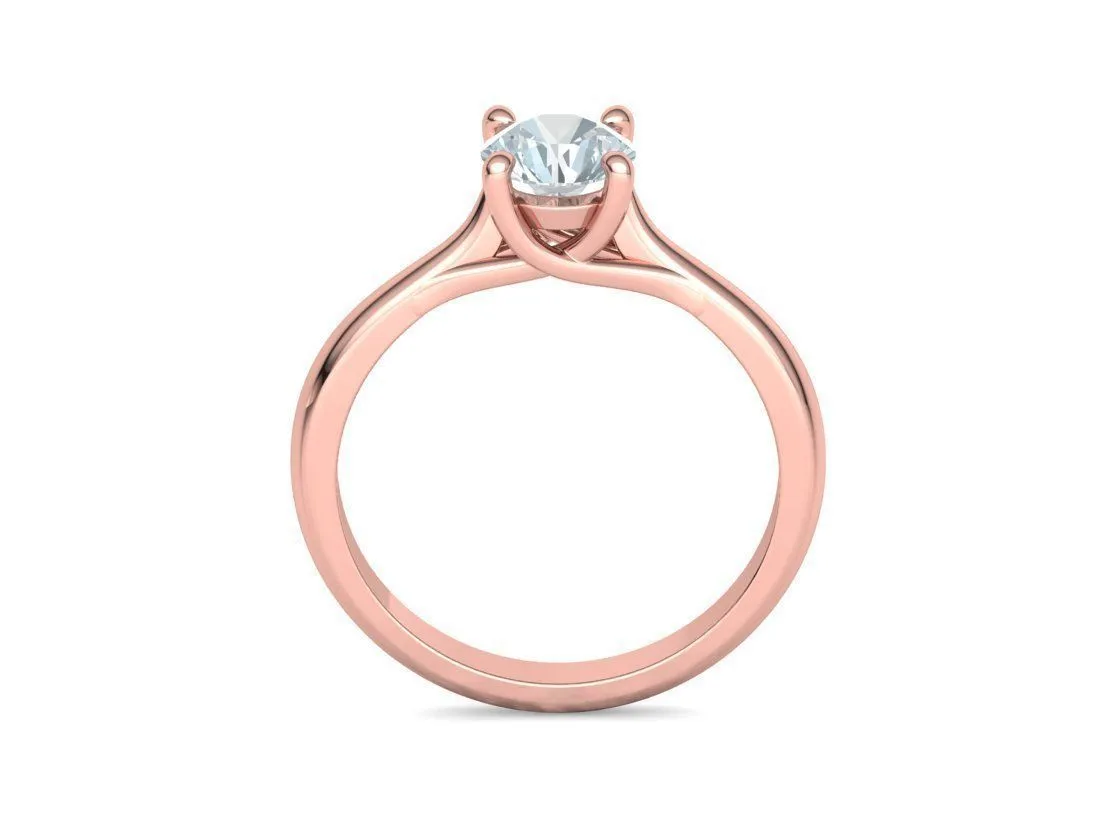 High-polished Round Solitaire Ring with a brilliant round diamond, symbolizing luxury and elegance, perfect for any occasion.