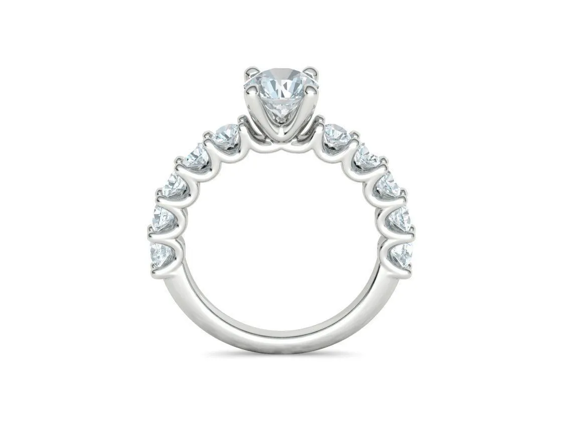 SWR-018-Eternity Solitaire Engagement Ring-22 High-polished Eternity Solitaire Engagement Ring with a brilliant solitaire diamond and eternity band, symbolizing eternal love and elegance, perfect for any occasion.