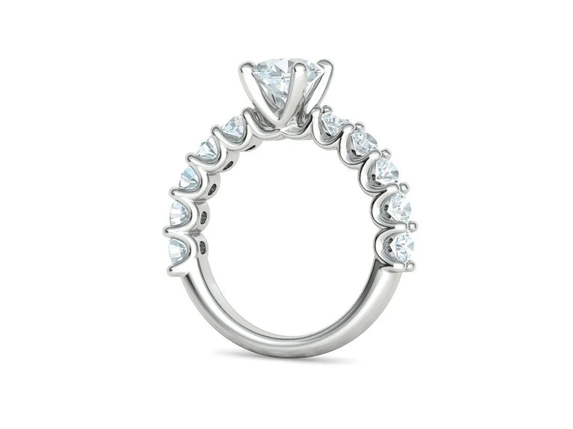SWR-018-Eternity Solitaire Engagement Ring-28 High-polished Eternity Solitaire Engagement Ring with a brilliant solitaire diamond and eternity band, symbolizing eternal love and elegance, perfect for any occasion.