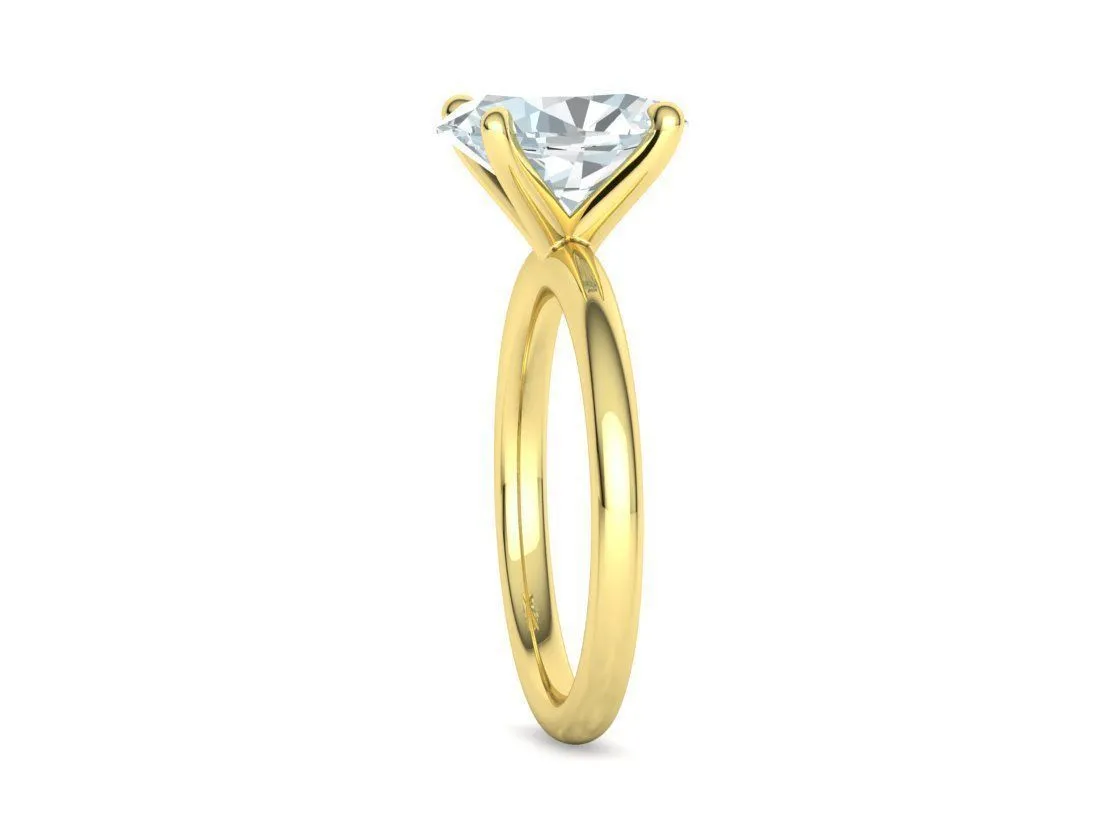 High-polished Oval Pavé Solitaire Ring with a brilliant oval solitaire diamond and pavé-set band, symbolizing luxury and elegance, perfect for any occasion.