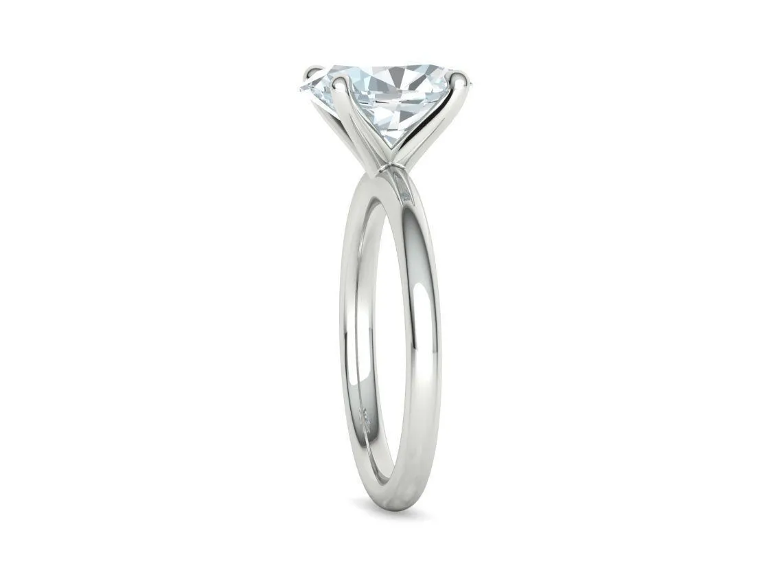 High-polished Oval Pavé Solitaire Ring with a brilliant oval solitaire diamond and pavé-set band, symbolizing luxury and elegance, perfect for any occasion.