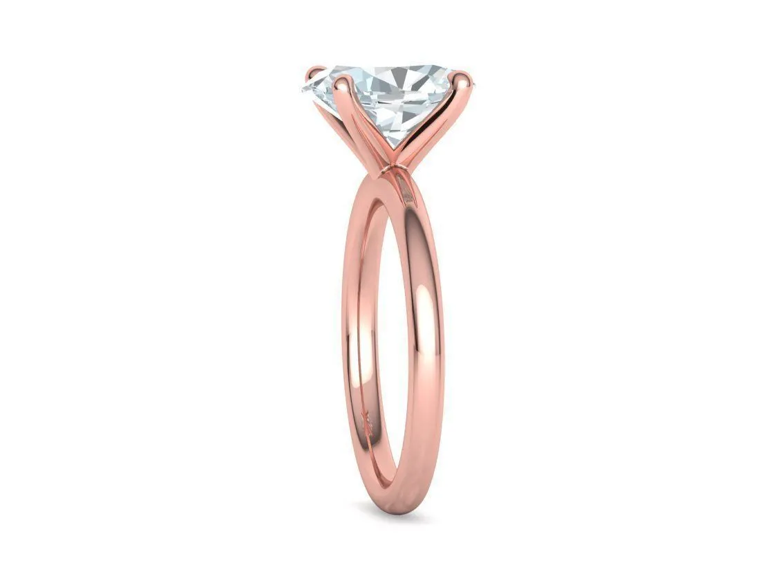 High-polished Oval Pavé Solitaire Ring with a brilliant oval solitaire diamond and pavé-set band, symbolizing luxury and elegance, perfect for any occasion.