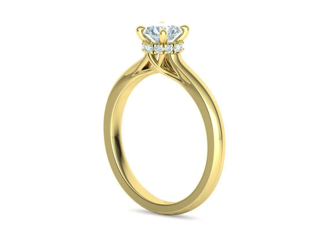 SWR-020-Trellis Engagement Ring V1-13 High-polished Trellis Engagement Ring with a brilliant solitaire diamond, symbolizing luxury and elegance, perfect for any occasion.