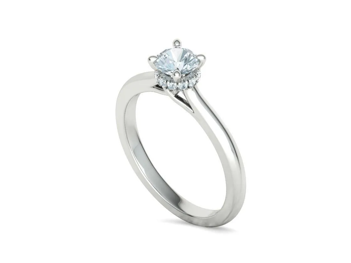 SWR-020-Trellis Engagement Ring V1-15 High-polished Trellis Engagement Ring with a brilliant solitaire diamond, symbolizing luxury and elegance, perfect for any occasion.