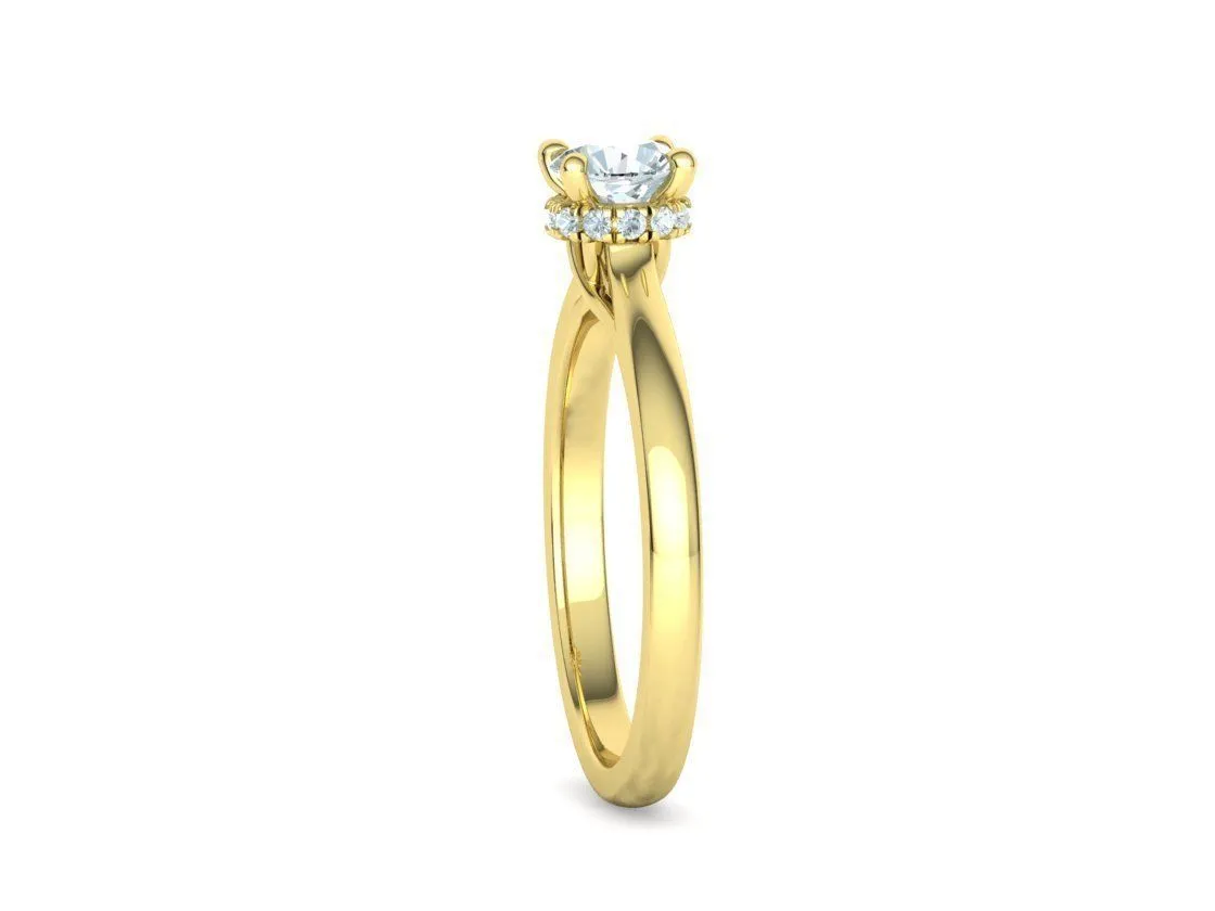 SWR-020-Trellis Engagement Ring V1-21 High-polished Trellis Engagement Ring with a brilliant solitaire diamond, symbolizing luxury and elegance, perfect for any occasion.