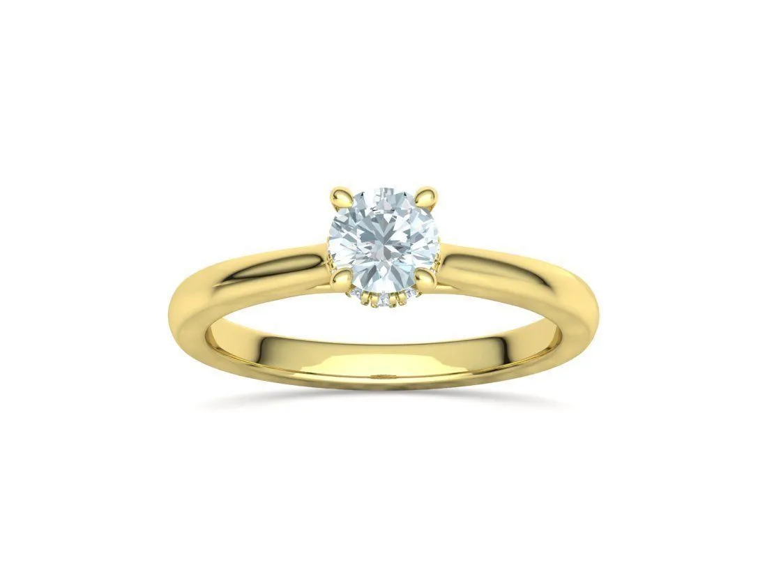SWR-020-Trellis Engagement Ring V1-7 High-polished Trellis Engagement Ring with a brilliant solitaire diamond, symbolizing luxury and elegance, perfect for any occasion.