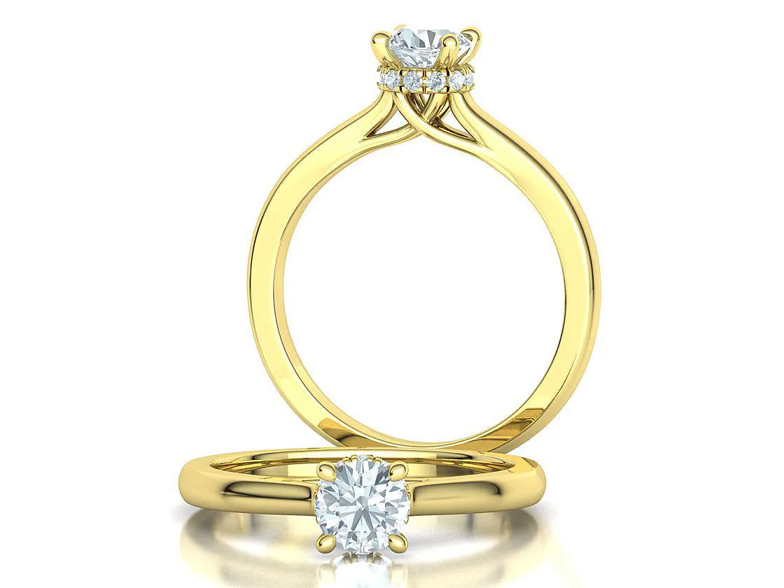 SWR-020-Trellis Engagement Ring V1-9 High-polished Trellis Engagement Ring with a brilliant solitaire diamond, symbolizing luxury and elegance, perfect for any occasion.