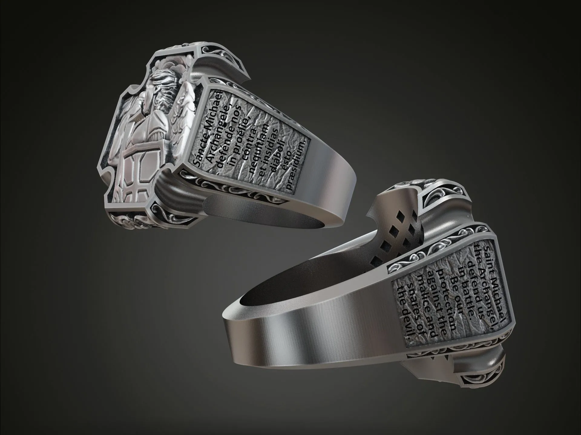 Saint Archangel Michael Prayer Ring-2 Saint Archangel Michael Prayer Ring, a symbol of protection and faith.