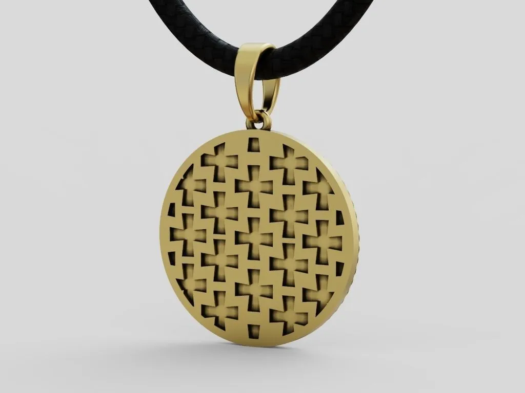 Saint George Round Pendant.-5 Silver round pendant depicting Saint George slaying the dragon, symbolizing courage and protection.