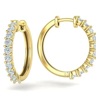 High-polished 20mm hoop earrings adorned with sparkling diamonds, symbolizing luxury and sophistication, perfect for any occasion.