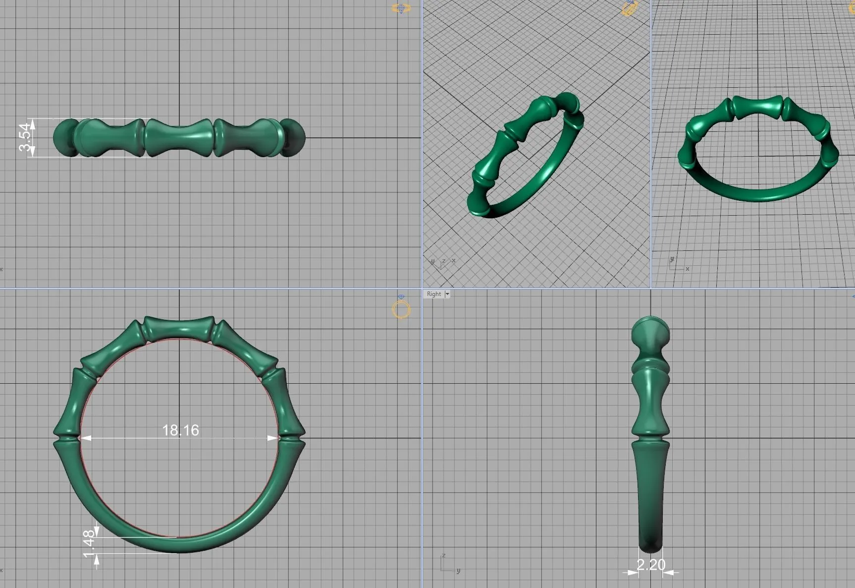 High-polished Bamboo Trace Stacking Ring with an intricate bamboo design, symbolizing nature and elegance, perfect for any occasion.