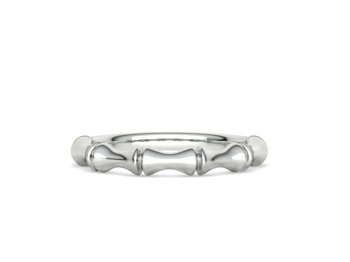 High-polished Bamboo Trace Stacking Ring with an intricate bamboo design, symbolizing nature and elegance, perfect for any occasion.