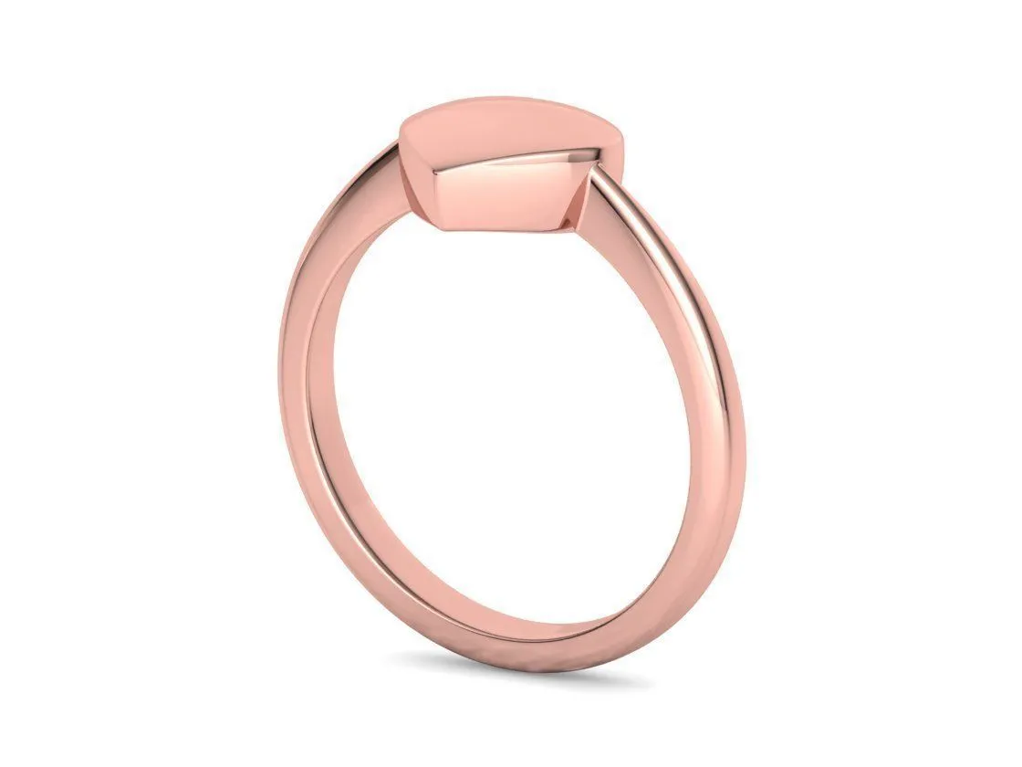 Small Heart Flat Ring in Sterling Silver 925