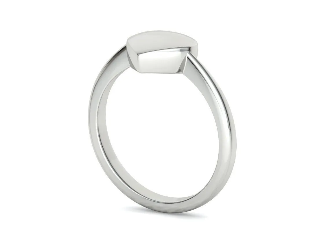 Small Heart Flat Ring in Sterling Silver 925
