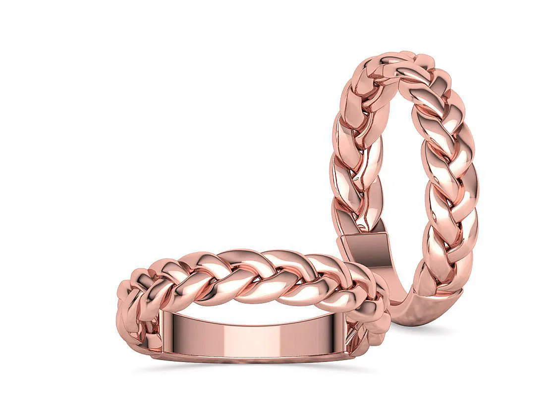 Classic Braided ring Woven ring in Sterling Silver 925
