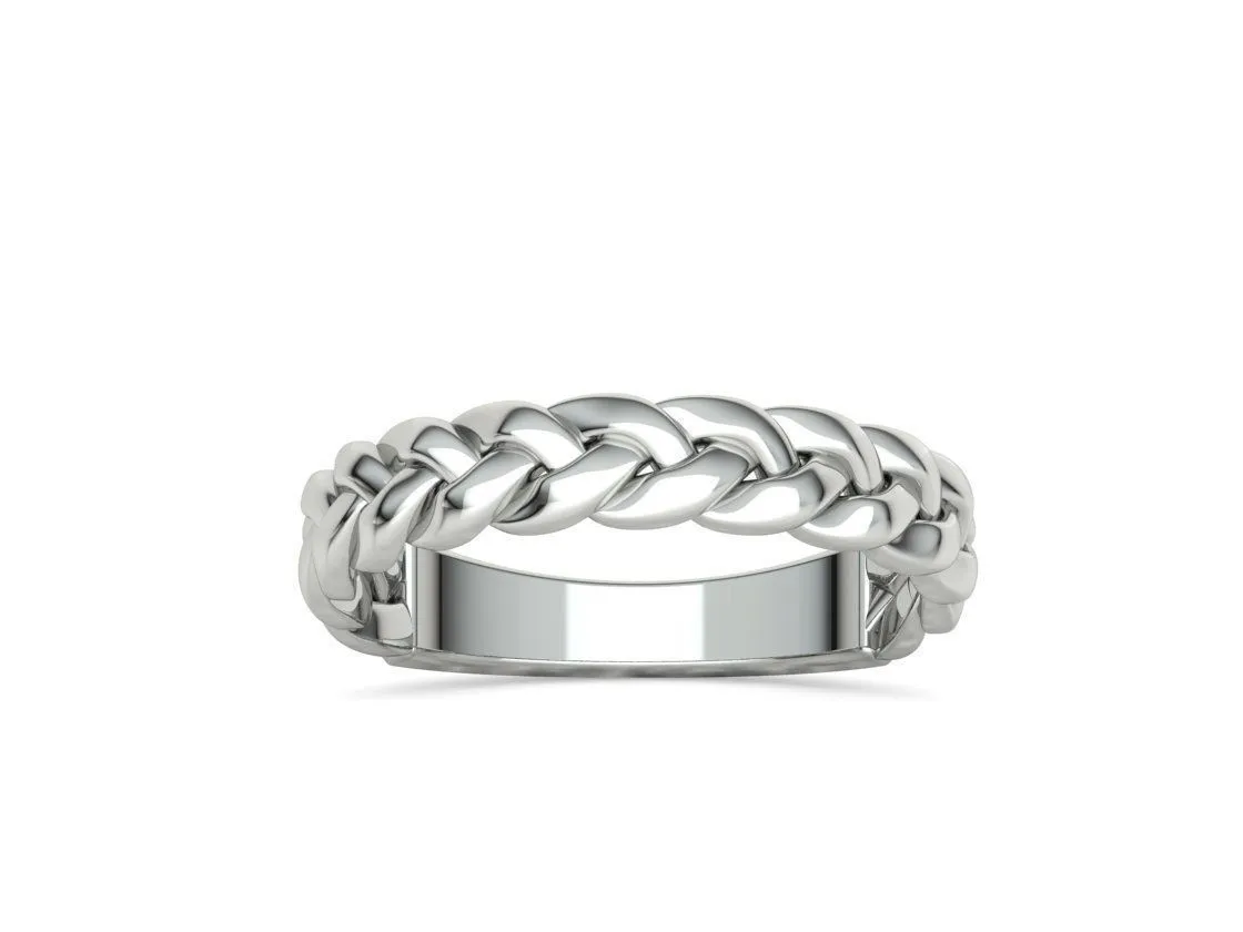 Classic Braided ring Woven ring in Sterling Silver 925