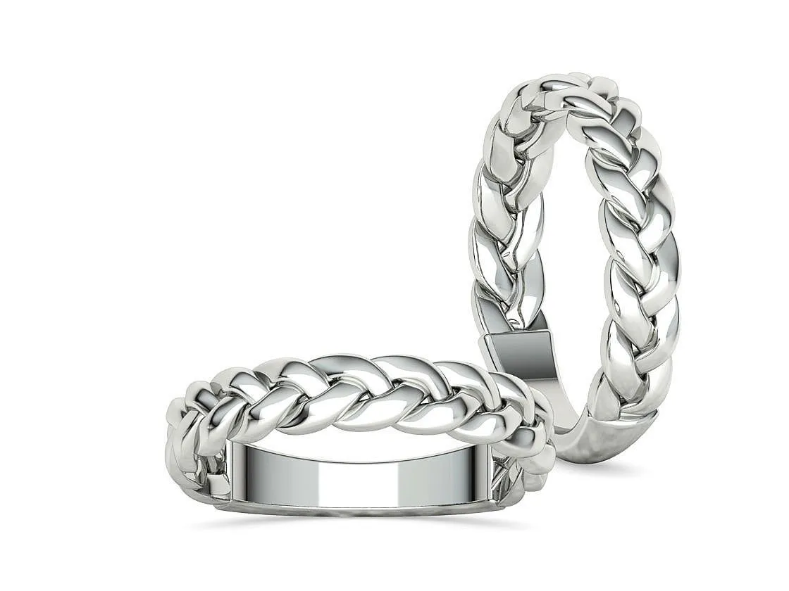 Classic Braided ring Woven ring in Sterling Silver 925
