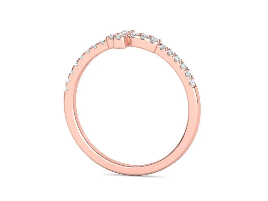 WR-008-Diamond Cross Ring French Pave-25 Diamond Cross Ring French Pave Ring in Sterling Silver 925