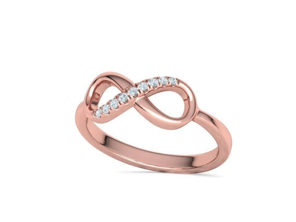 Endless Love Diamond Infinity Ring in Sterling Silver 925