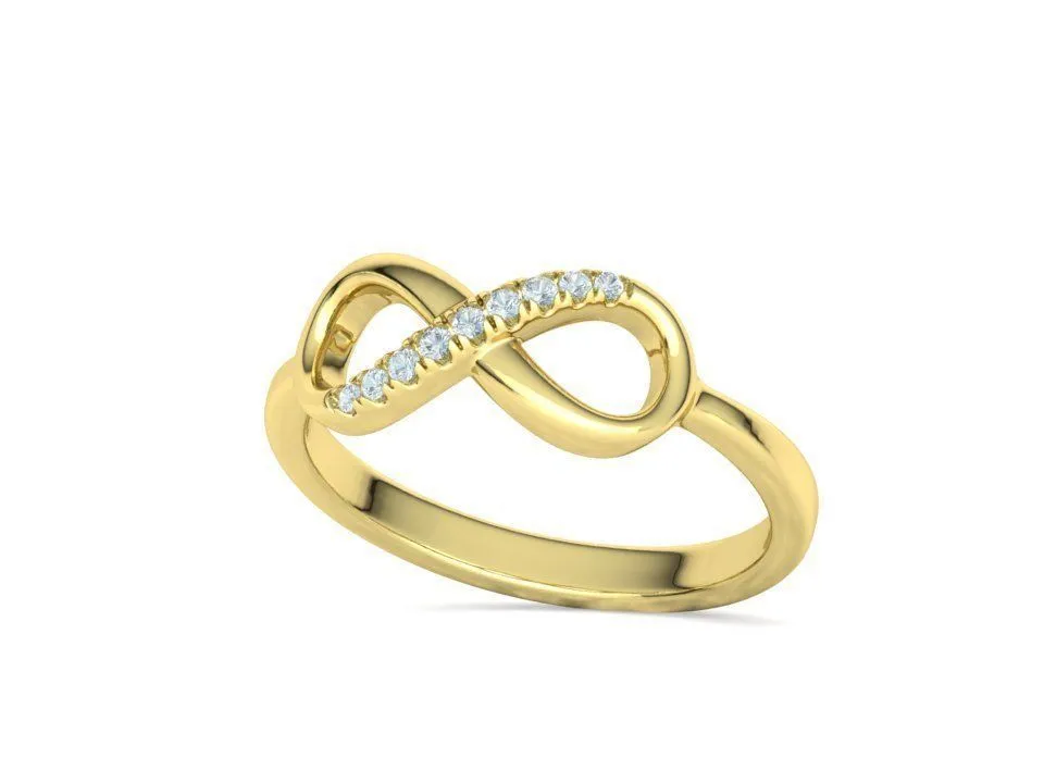 Endless Love Diamond Infinity Ring in Sterling Silver 925