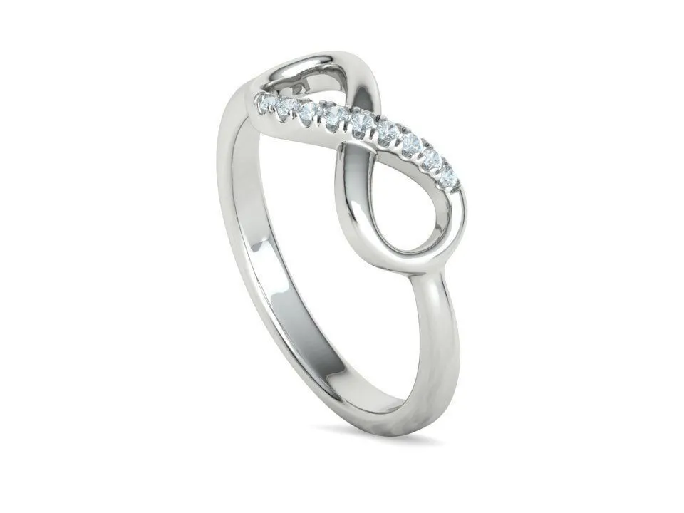 Endless Love Diamond Infinity Ring in Sterling Silver 925