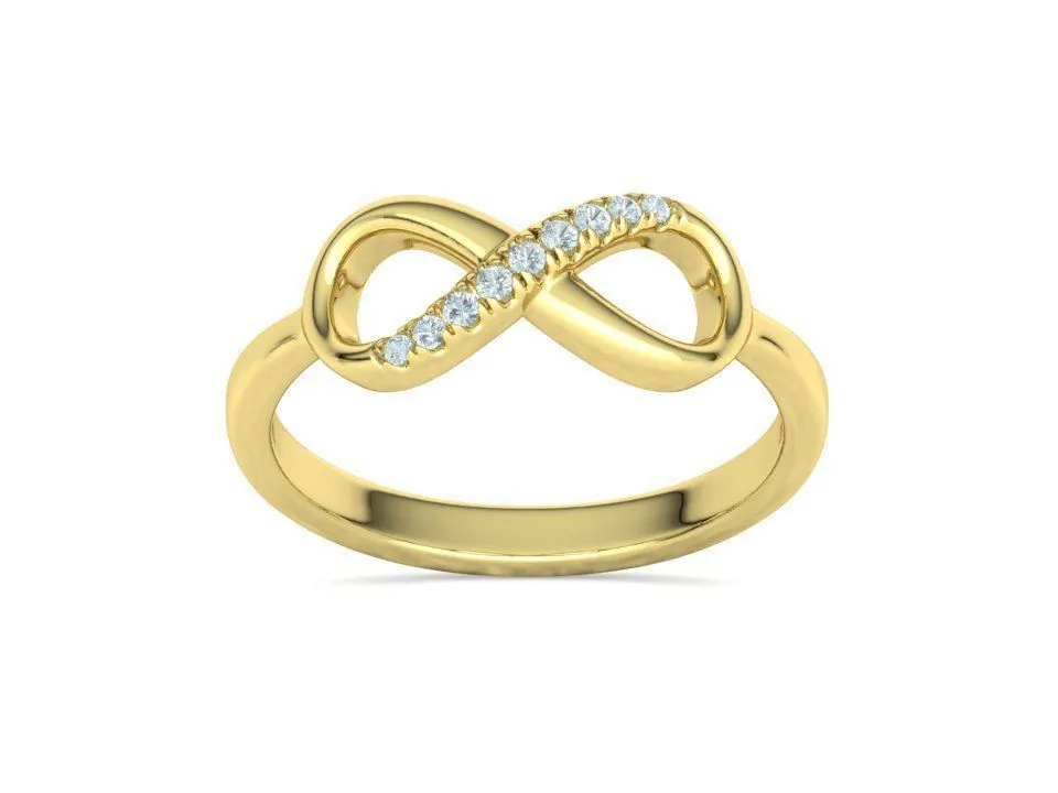 Endless Love Diamond Infinity Ring in Sterling Silver 925