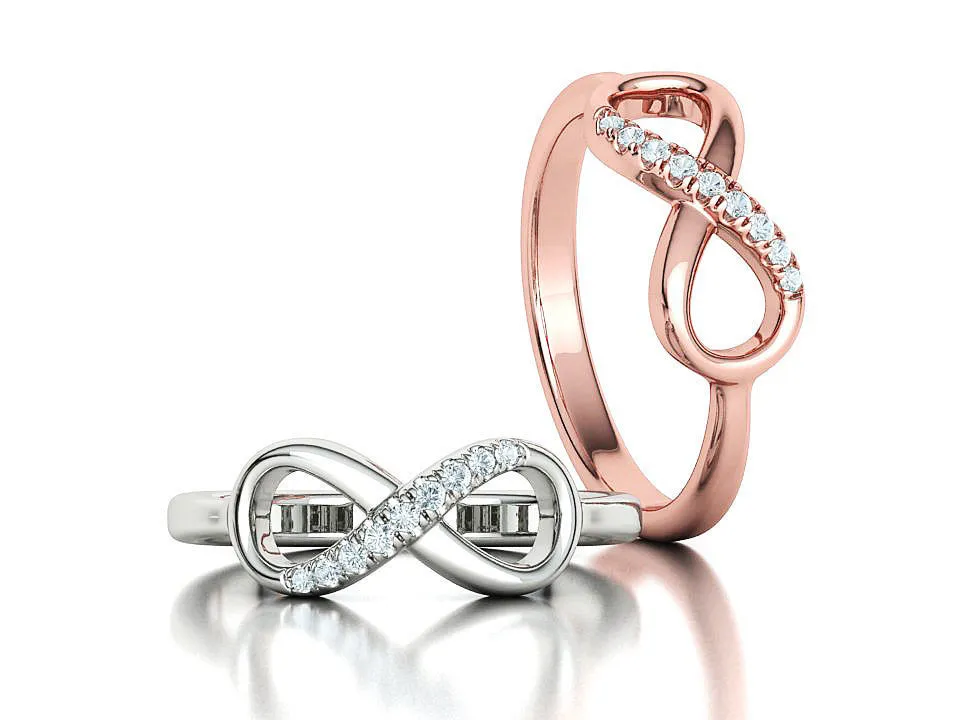 Endless Love Diamond Infinity Ring in Sterling Silver 925
