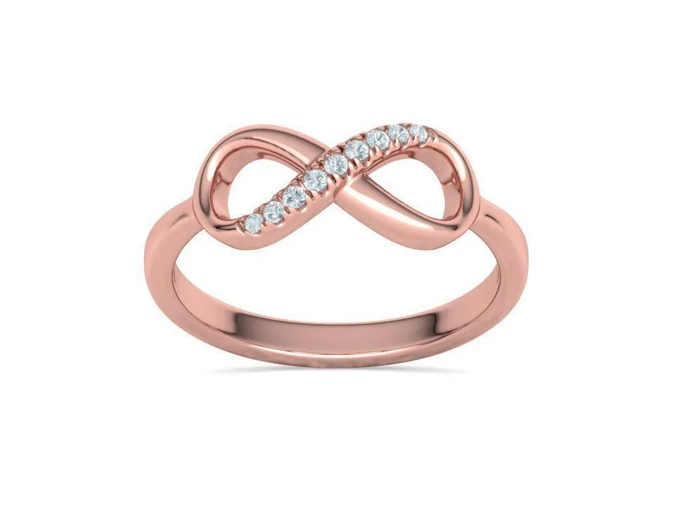 Endless Love Diamond Infinity Ring in Sterling Silver 925