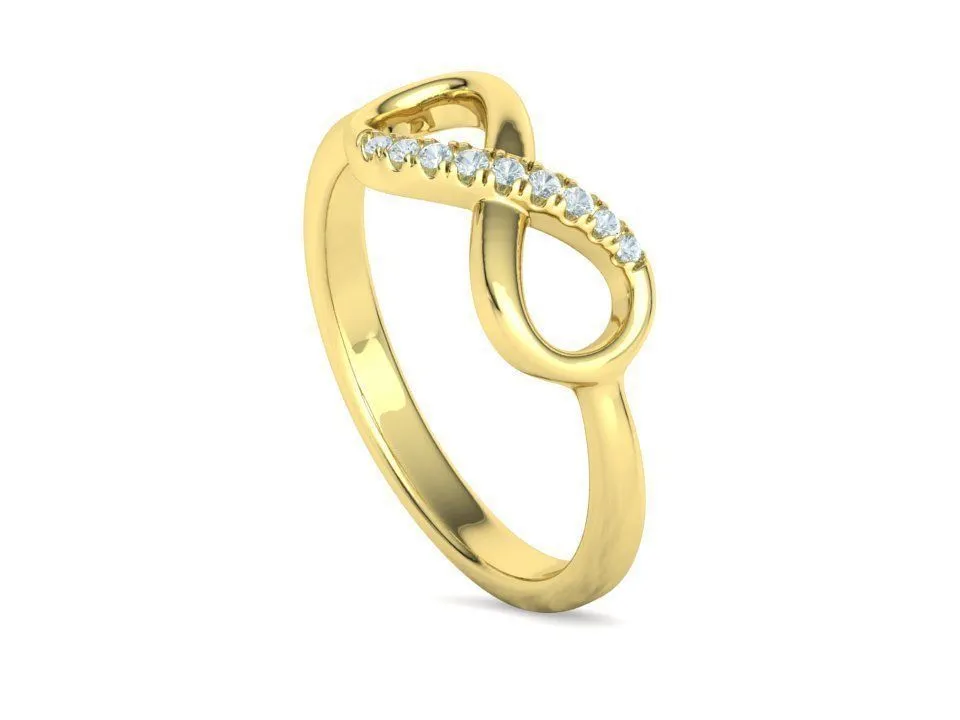Endless Love Diamond Infinity Ring in Sterling Silver 925