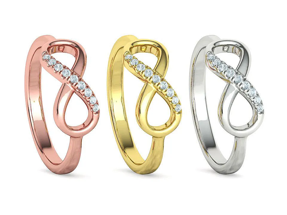 Endless Love Diamond Infinity Ring in Sterling Silver 925