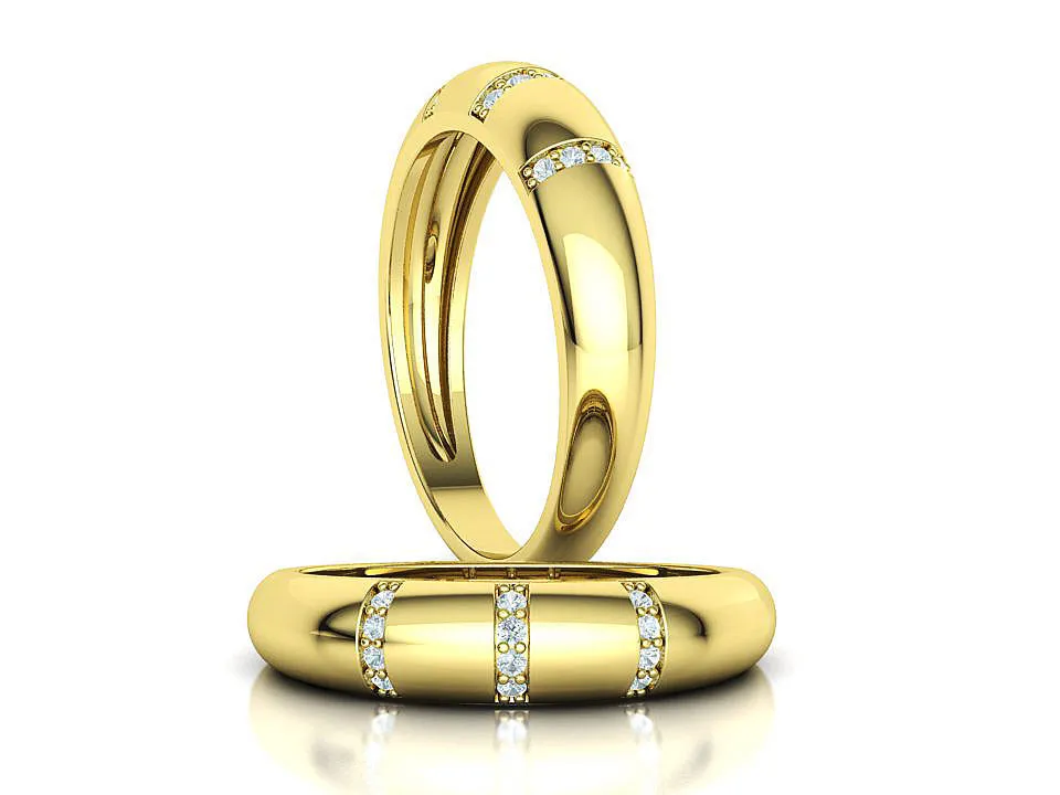 WR-014-Bespoke Dome Diamond Ring -3 High-polished Bespoke Dome Diamond Ring with a domed design adorned with diamonds, symbolizing luxury and elegance, perfect for any occasion.