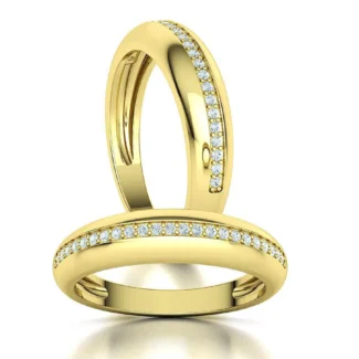 High-polished Diamond Dome Eternity Ring with a domed design and a continuous row of diamonds, symbolizing luxury and elegance, perfect for any occasion.