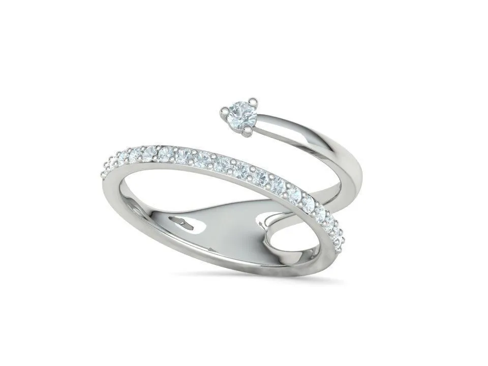 WR-020-Lucy Double Shank Ring-1 High-polished Lucy Double Shank Ring with a unique double shank design, symbolizing modern elegance and sophistication, perfect for any occasion.